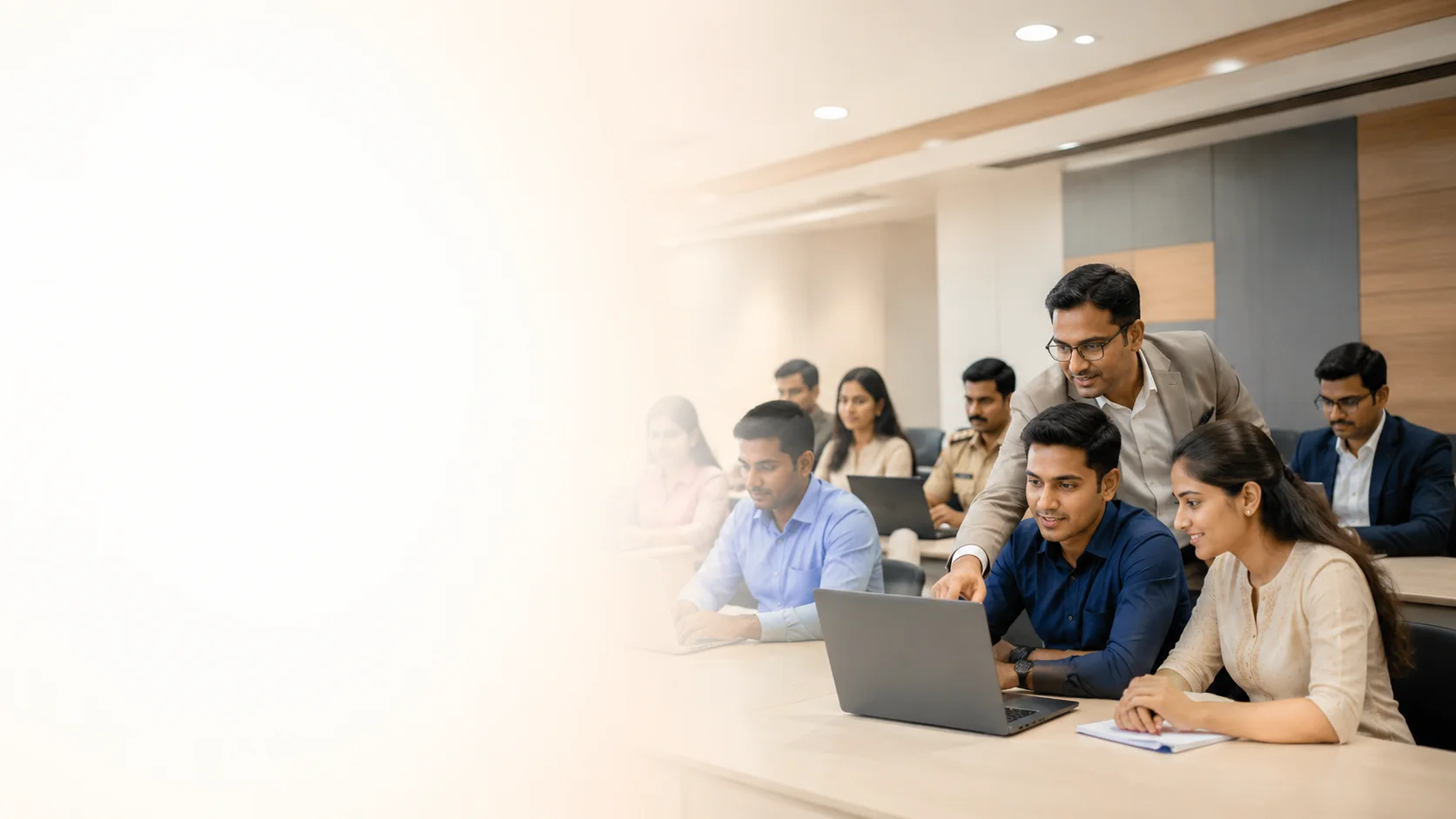 Indian corporate and government professionals collaborating in a training meeting